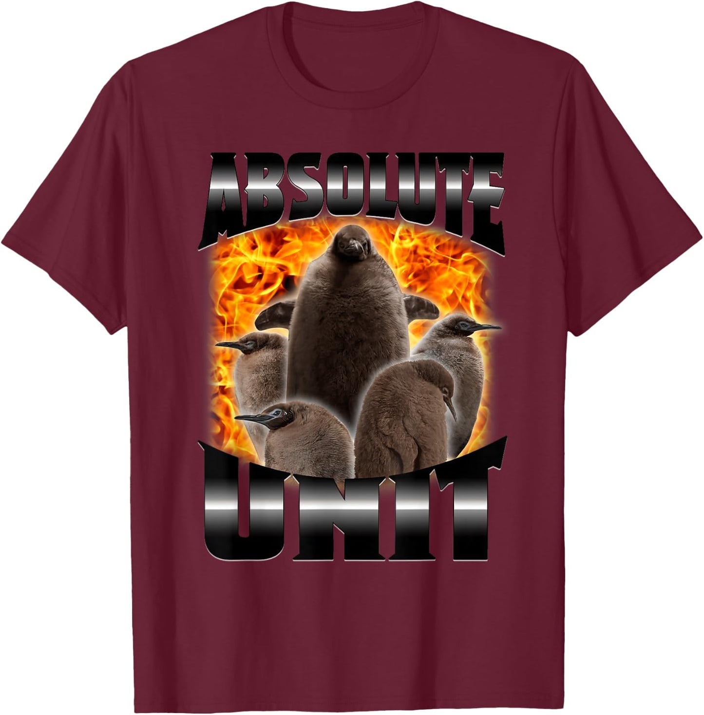 Cute Pesto Baby Penguin Funny Absolute Unit Bootleg Rap Fire T-Shirt - T-Shirt | Maroon
