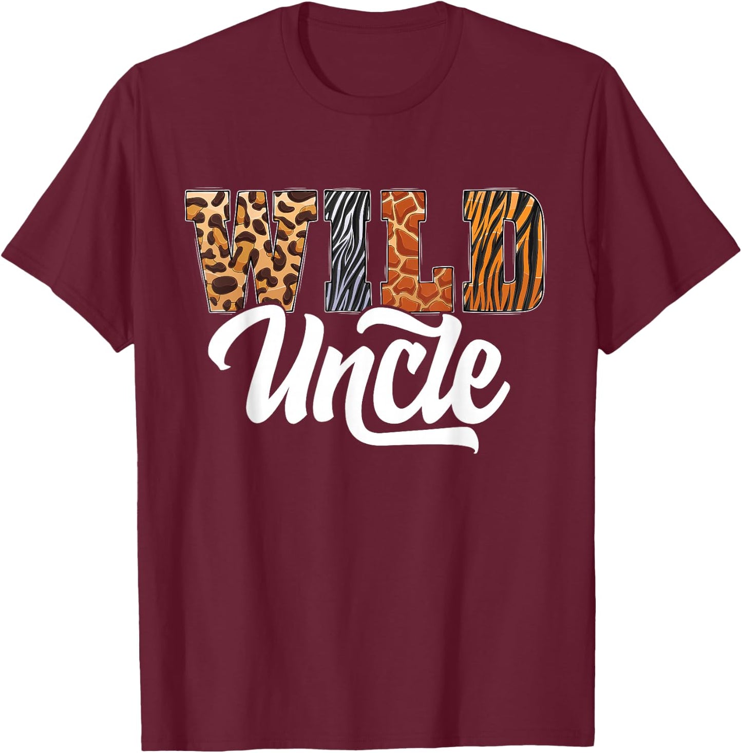 Wild Uncle Zoo Born Wild Birthday Safari Jungle T-Shirt - T-Shirt | Maroon