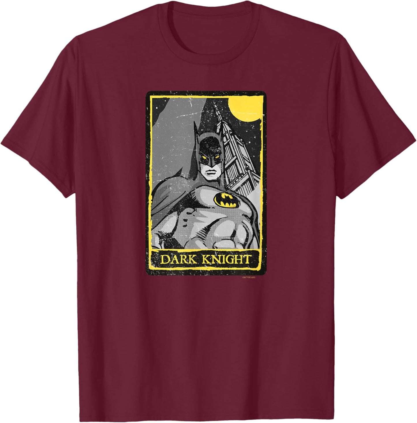 DC Comics Batman Dark Knight Faded Comic Panel T-Shirt - T-Shirt | Maroon