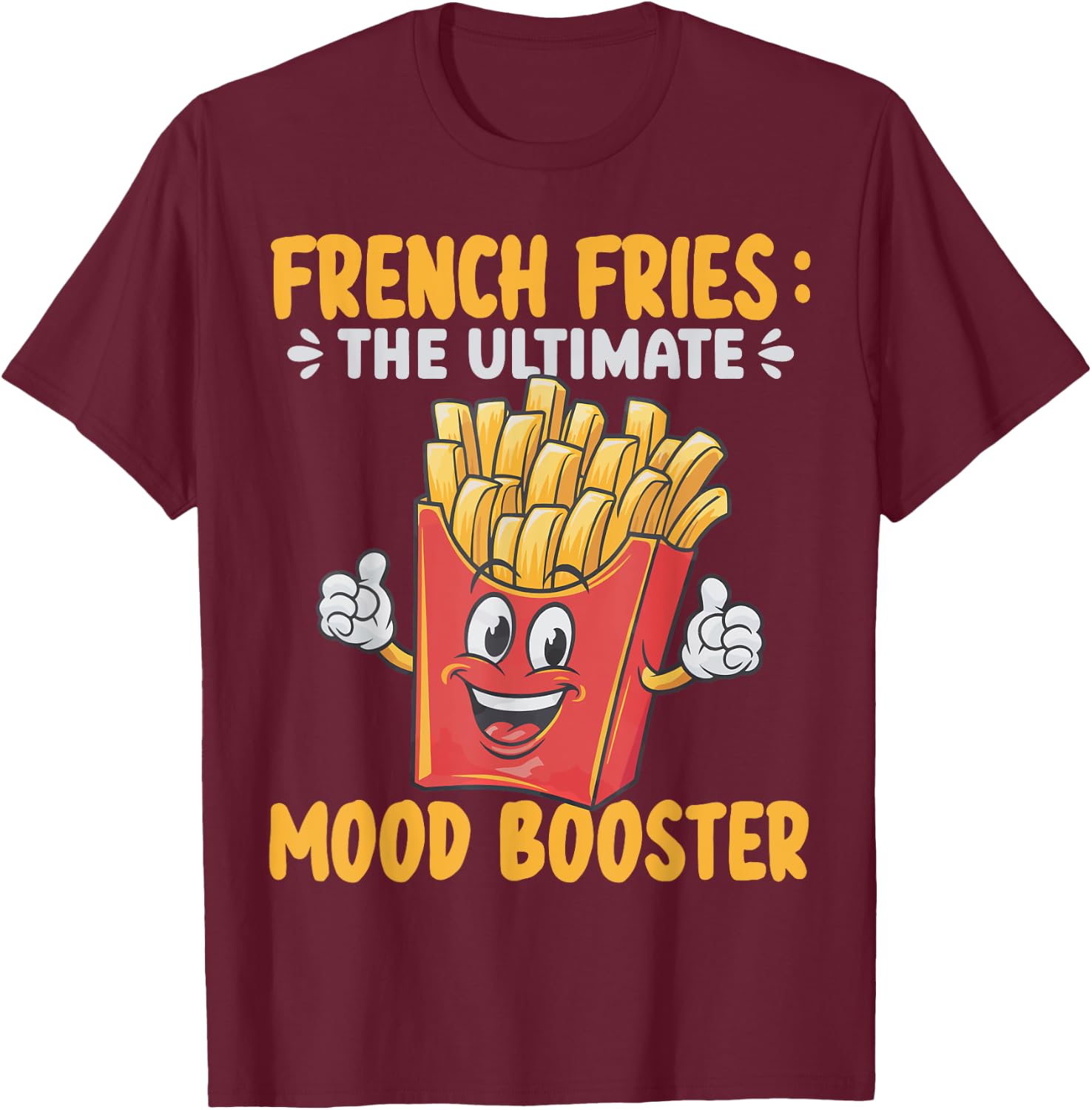 French Fries Art Women Fast Food Lover French Fry T-Shirt - T-Shirt | Maroon