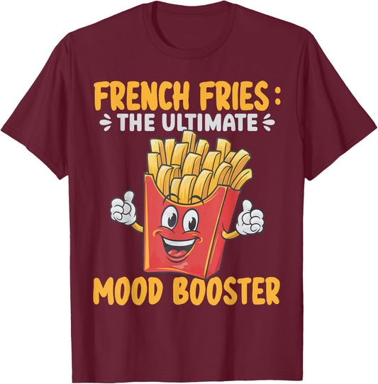 French Fries Art Women Fast Food Lover French Fry T-Shirt - T-Shirt | Maroon