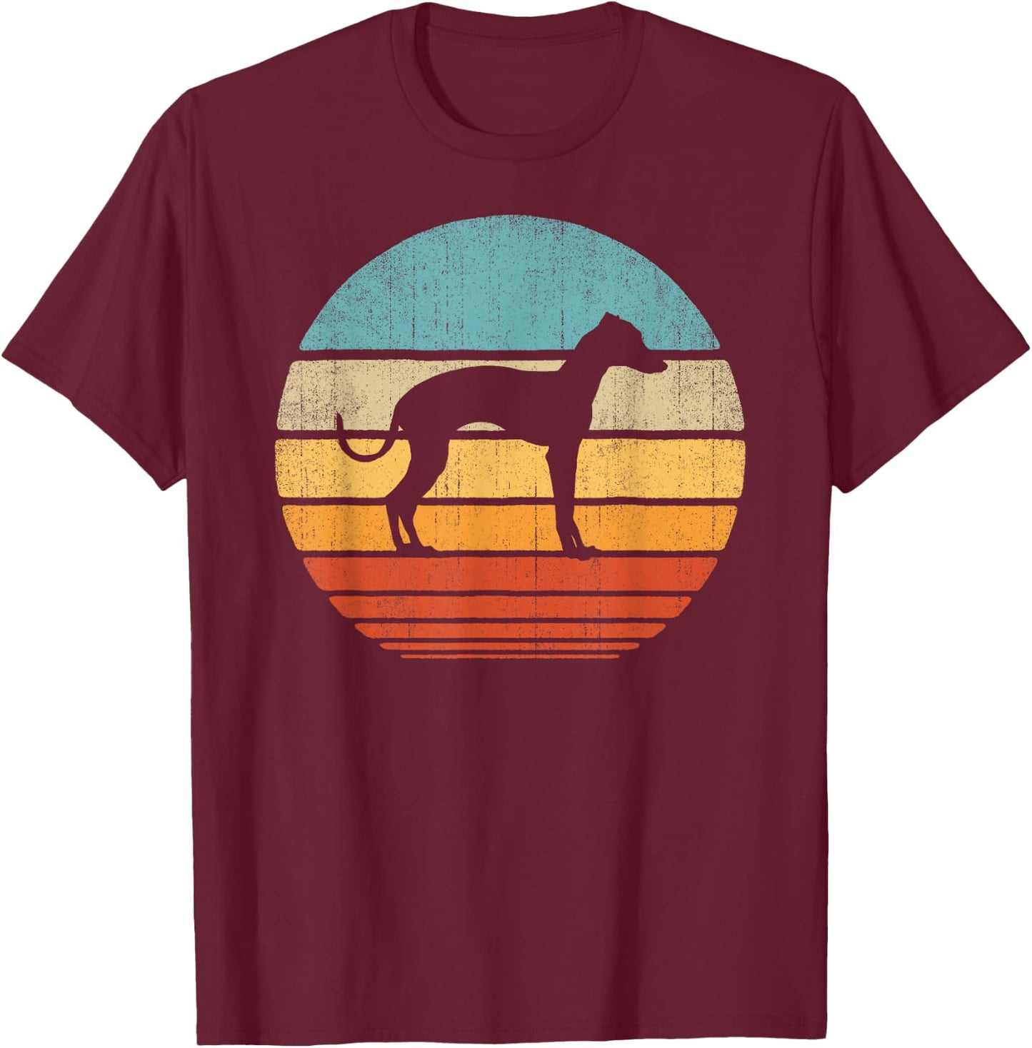 Italian Greyhound Retro Vintage 60s 70s Sunset Dog Lovers T-Shirt - T-Shirt | Maroon