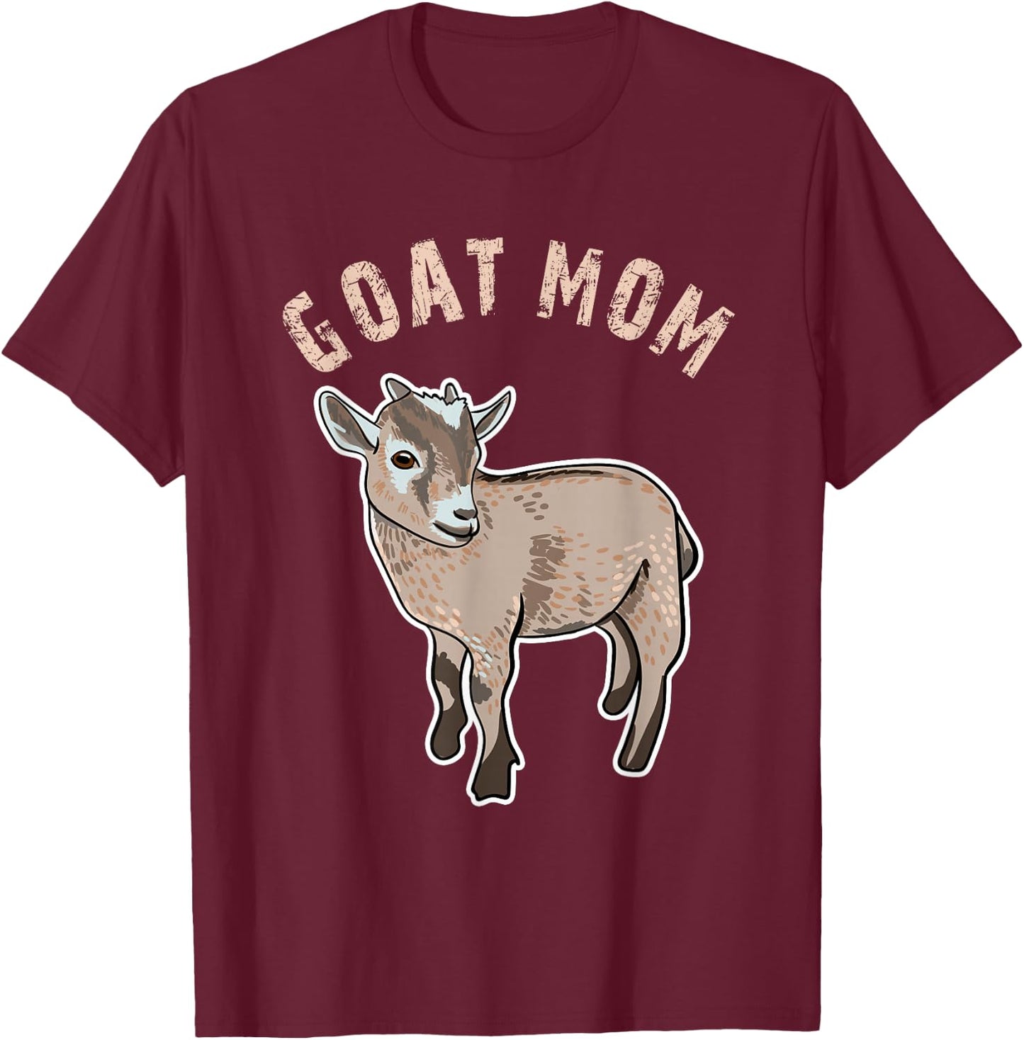 Cute Goat Mom Illustration Lovers Gifts Owner Farmer Gift T-Shirt - T-Shirt | Maroon