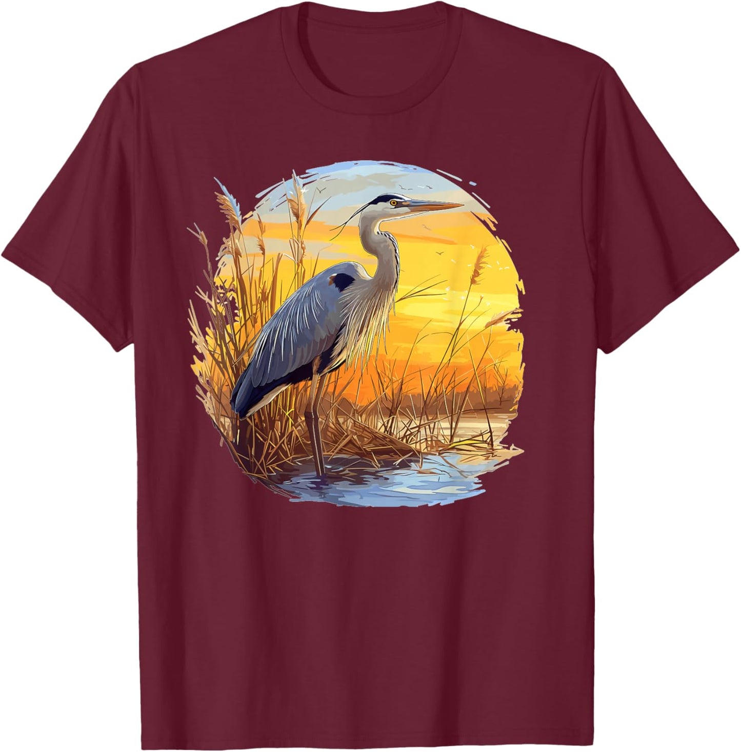 Herons Heron T-Shirt - T-Shirt | Maroon