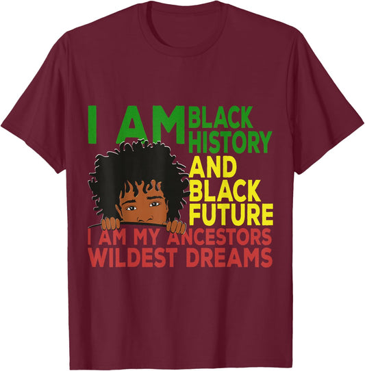 Happy Juneteenth Independence Teen Youth Afro Locs Black Boy T-Shirt - T-Shirt | Maroon