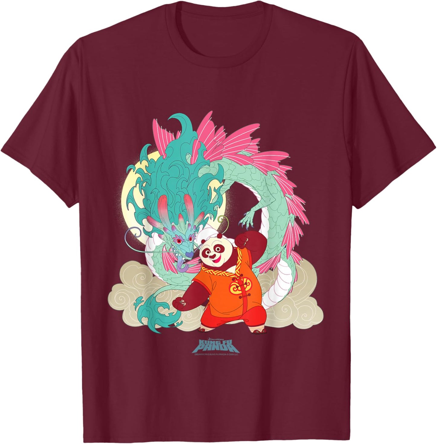 DreamWorks Kung Fu Panda Lunar New Year Po Dragon T-Shirt - T-Shirt | Maroon