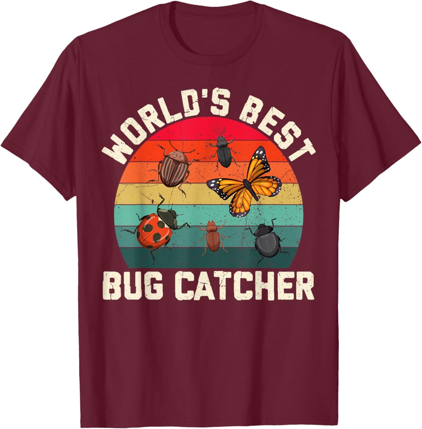 World's Best Bug Catcher Insect Explorer Nature Lover T-Shirt - T-Shirt | Maroon
