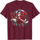 Santa Riding Eagle USA Flag Christmas T-Shirt - T-Shirt | Maroon