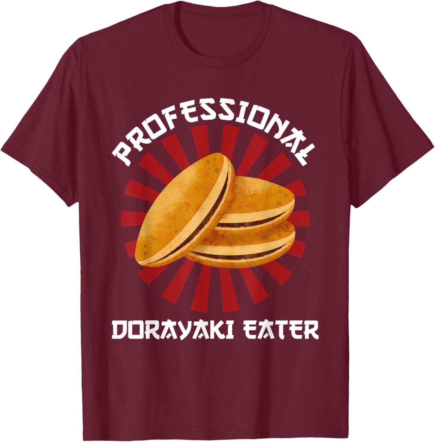Vintage Dorayaki Professional Dorayaki Eater Japanese Style T-Shirt - T-Shirt | Maroon
