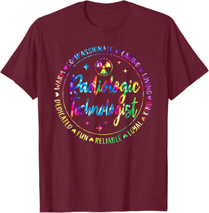 Radiology Technologist X-Ray Tech Radiologic Tie Dye T-Shirt - T-Shirt | Maroon