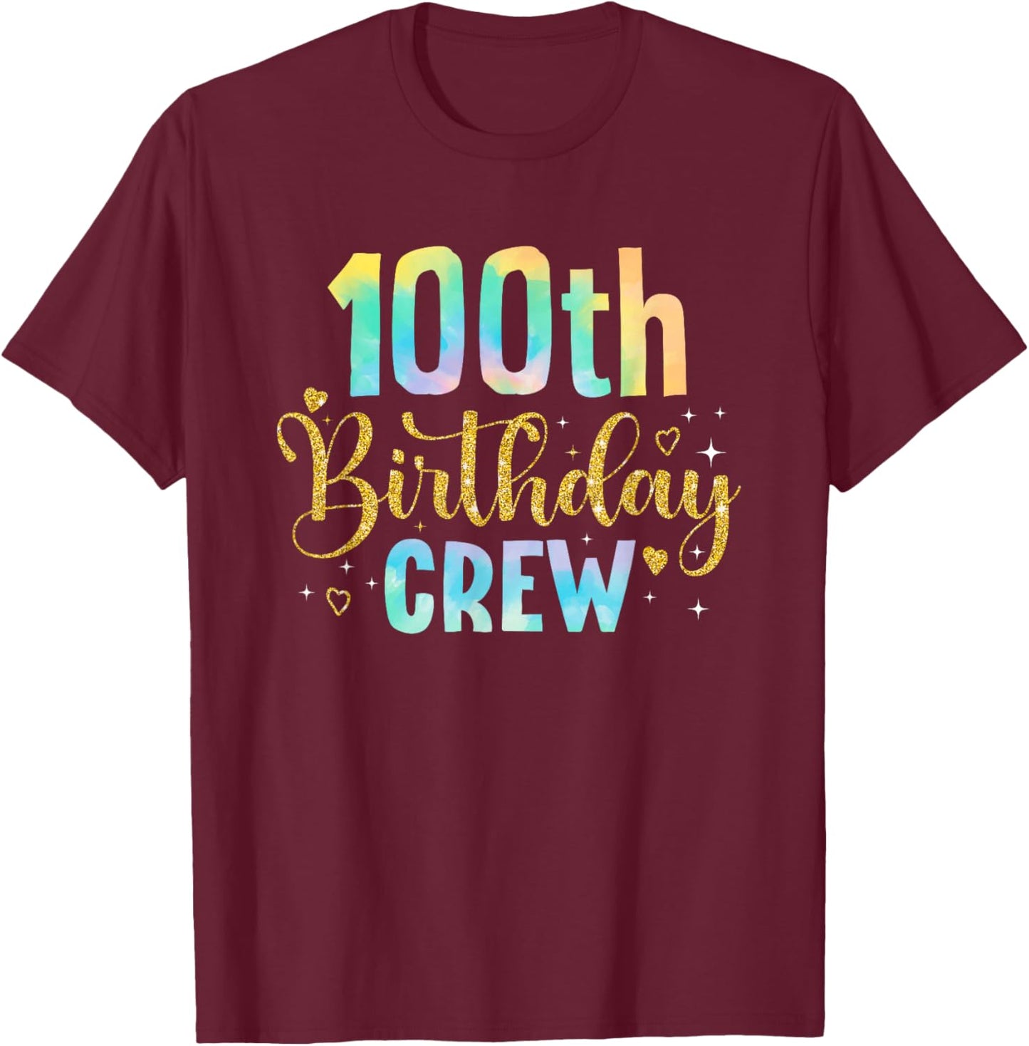 100 Year Old Birthday Party Group Family 100th Birthday Crew T-Shirt - T-Shirt | Maroon