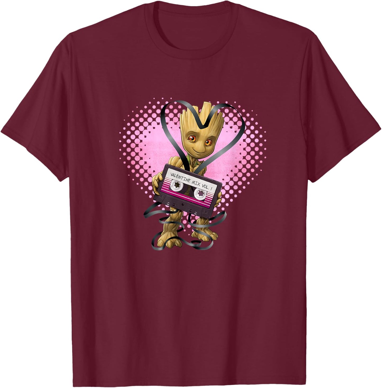Marvel Guardians of the Galaxy Groot Valentines Mix Vol 1 T-Shirt - T-Shirt | Maroon