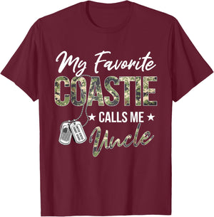 My Favorite Coastie Calls Me Uncle Proud US Coast Guard T-Shirt - T-Shirt | Maroon