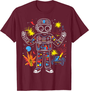 Space Boom | Men Women (S-6XL) | Graphic T-Shirt - T-Shirt | Maroon