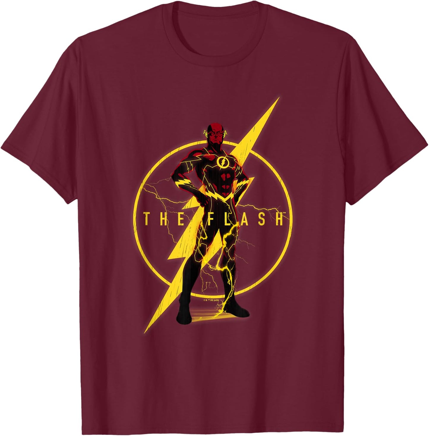 DC Comics Justice League The Flash Lightning Bolt Poster T-Shirt - T-Shirt | Maroon