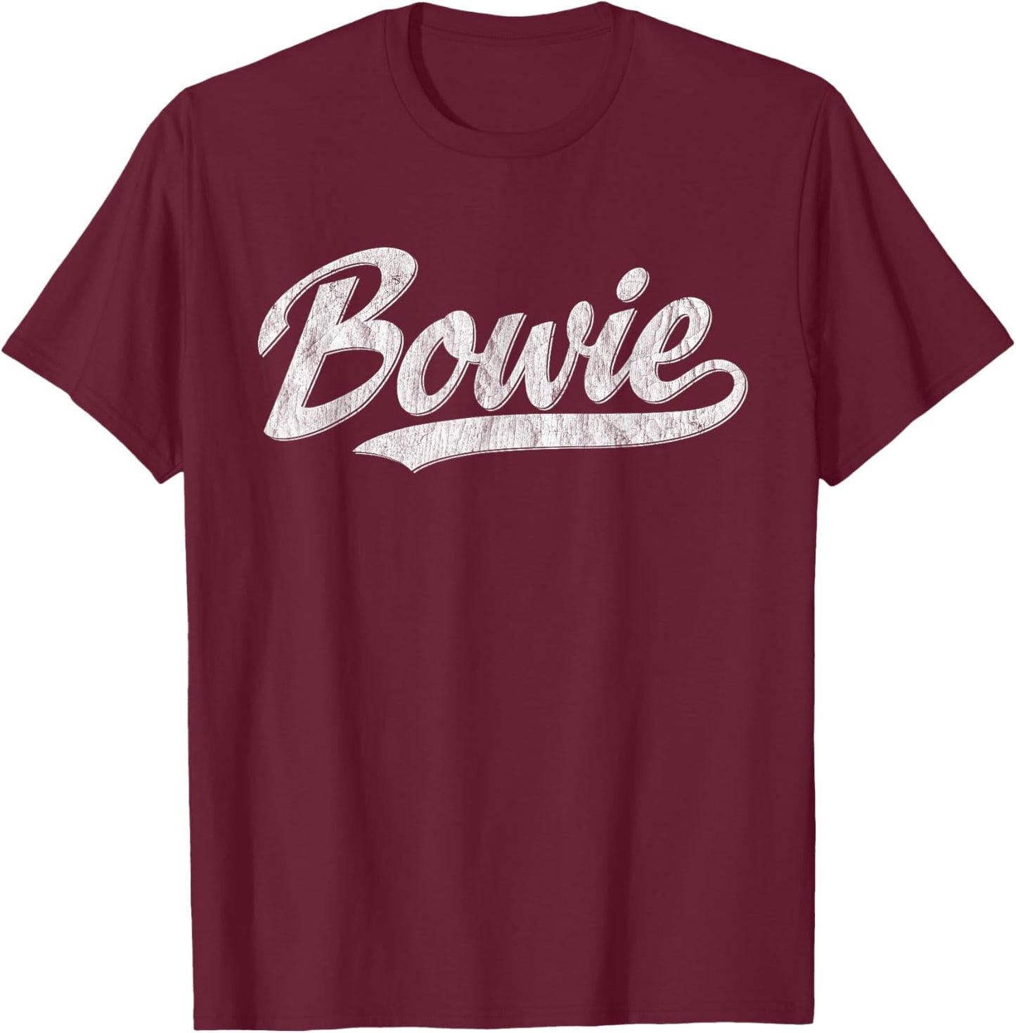 Vintage 1980s Graphic Style Bowie Maryland T-Shirt - T-Shirt | Maroon