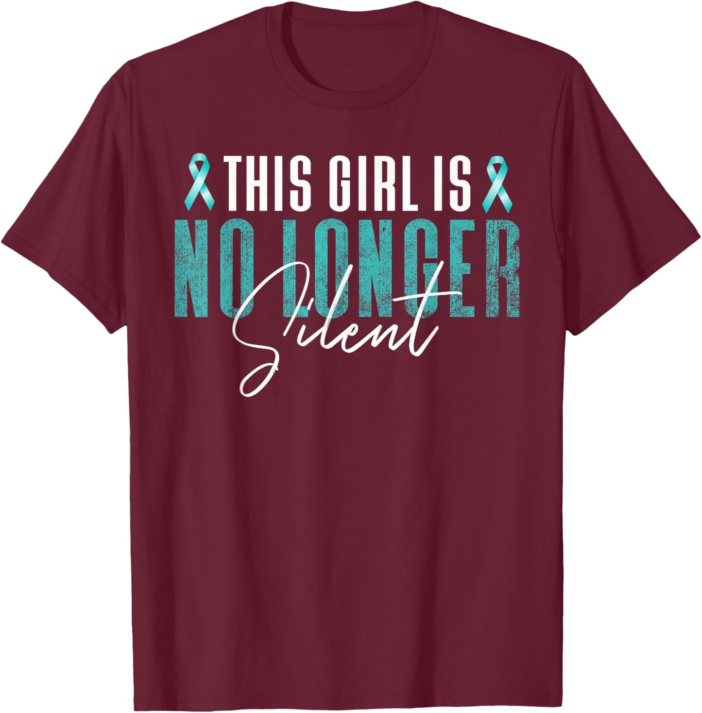 No Longer Silent Sexual Harassment Assault Awareness graphic T-Shirt - T-Shirt | Maroon
