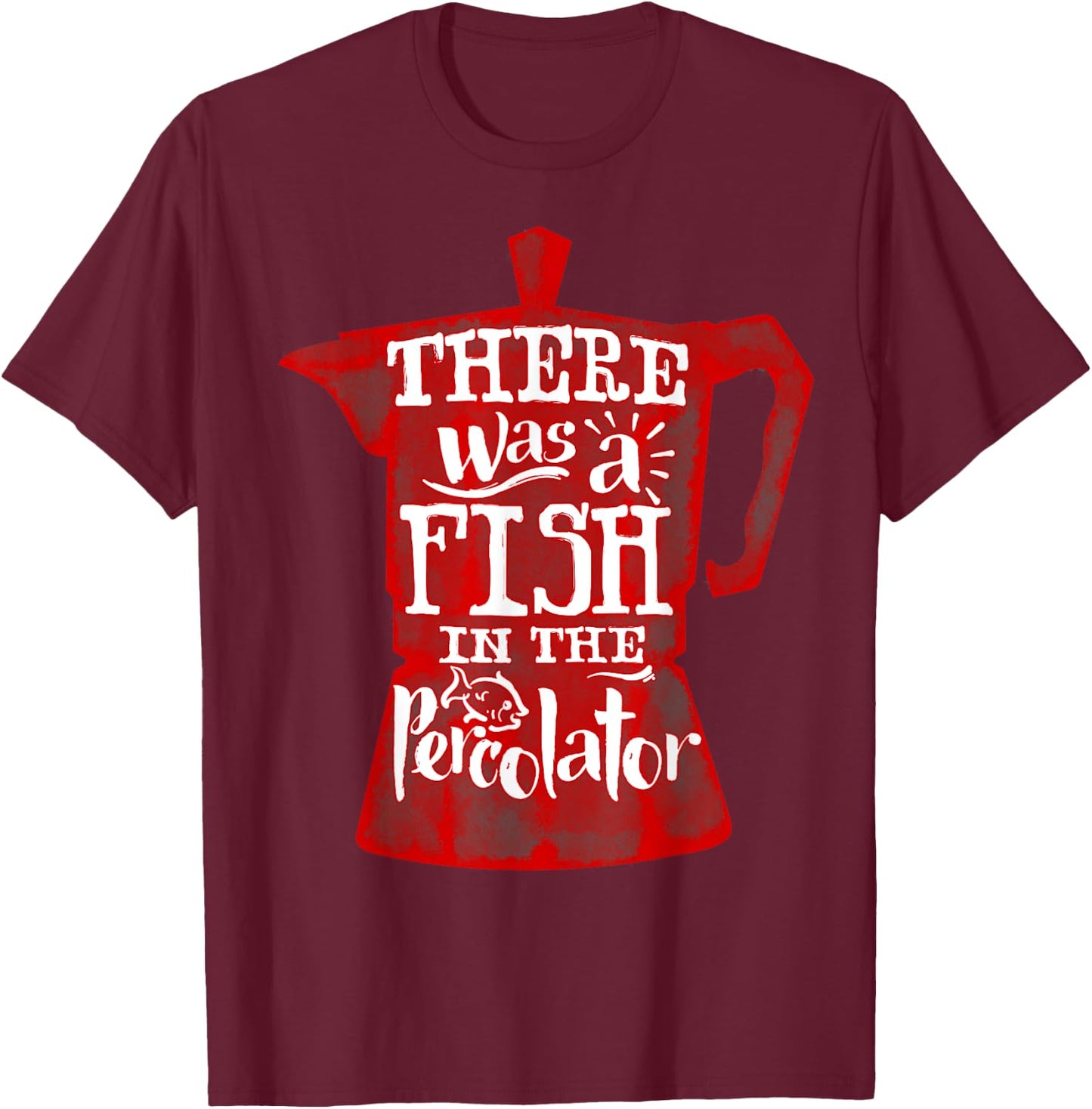 Twin Peaks Fish In the Percolator Coffee Pot Graphic T-Shirt - T-Shirt | Maroon