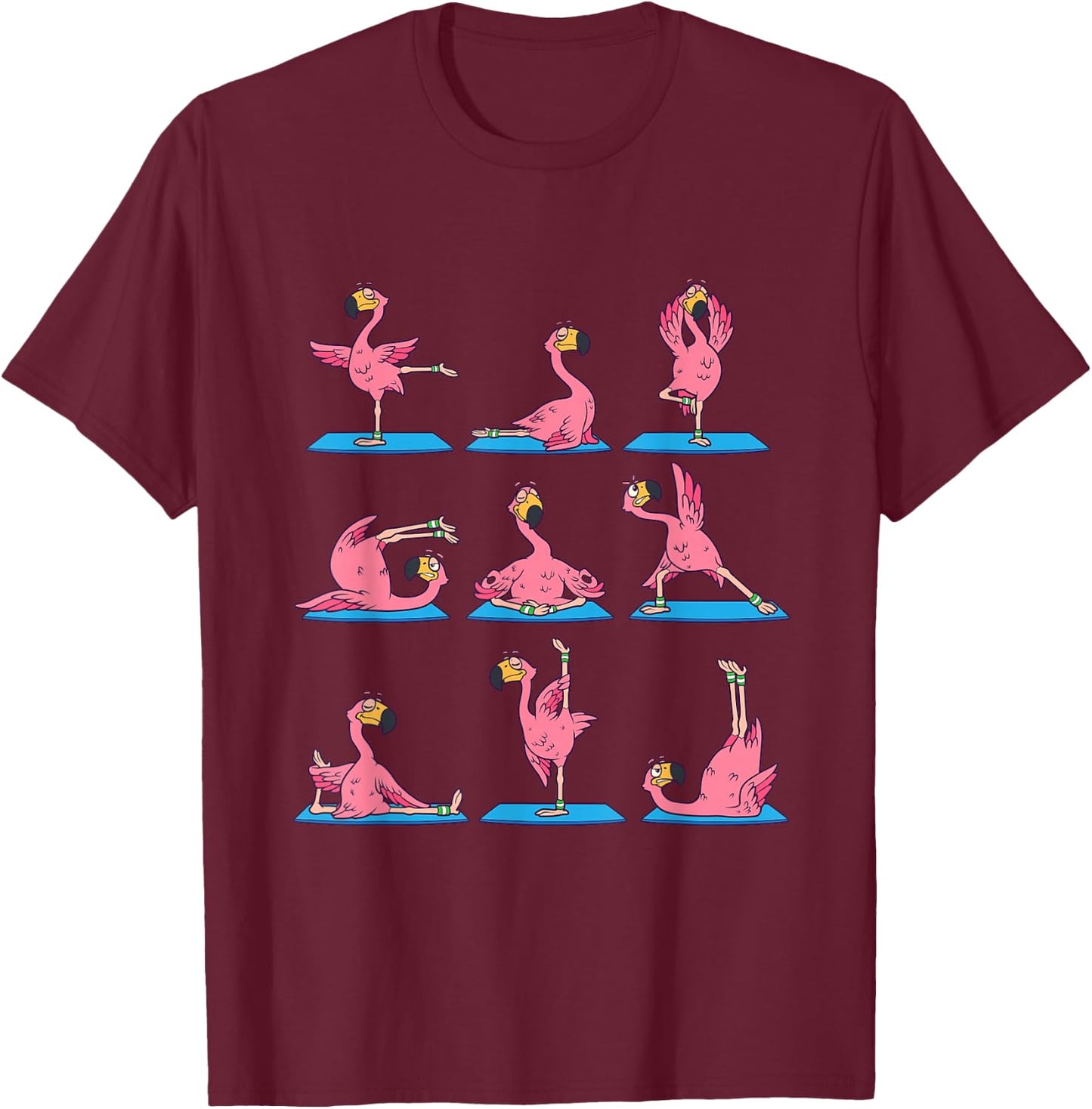 Flamingo Yoga Position Workout Flamingo Bird Gift T-Shirt - T-Shirt | Maroon
