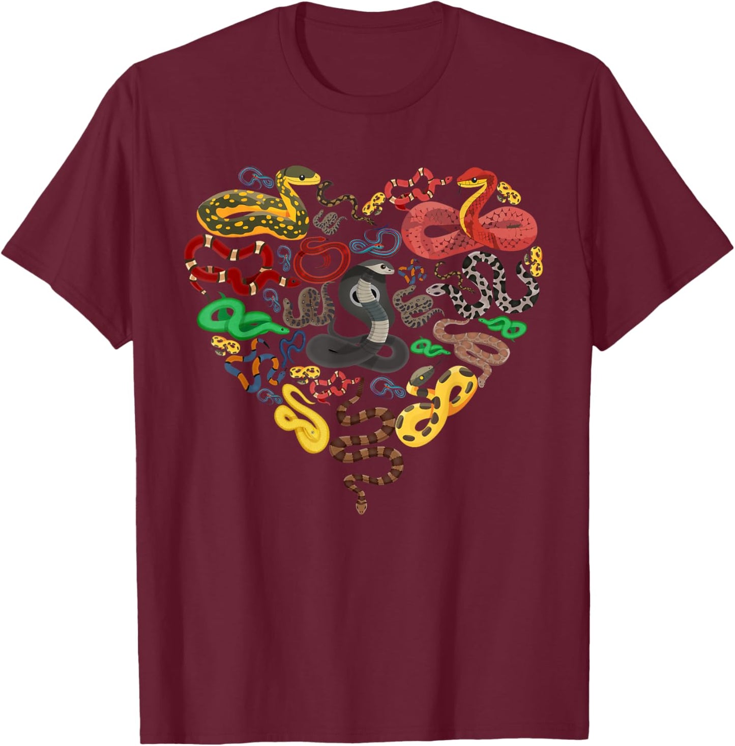 Different Types Of Snakes Boys Girl Educational Serpent T-Shirt - T-Shirt | Maroon