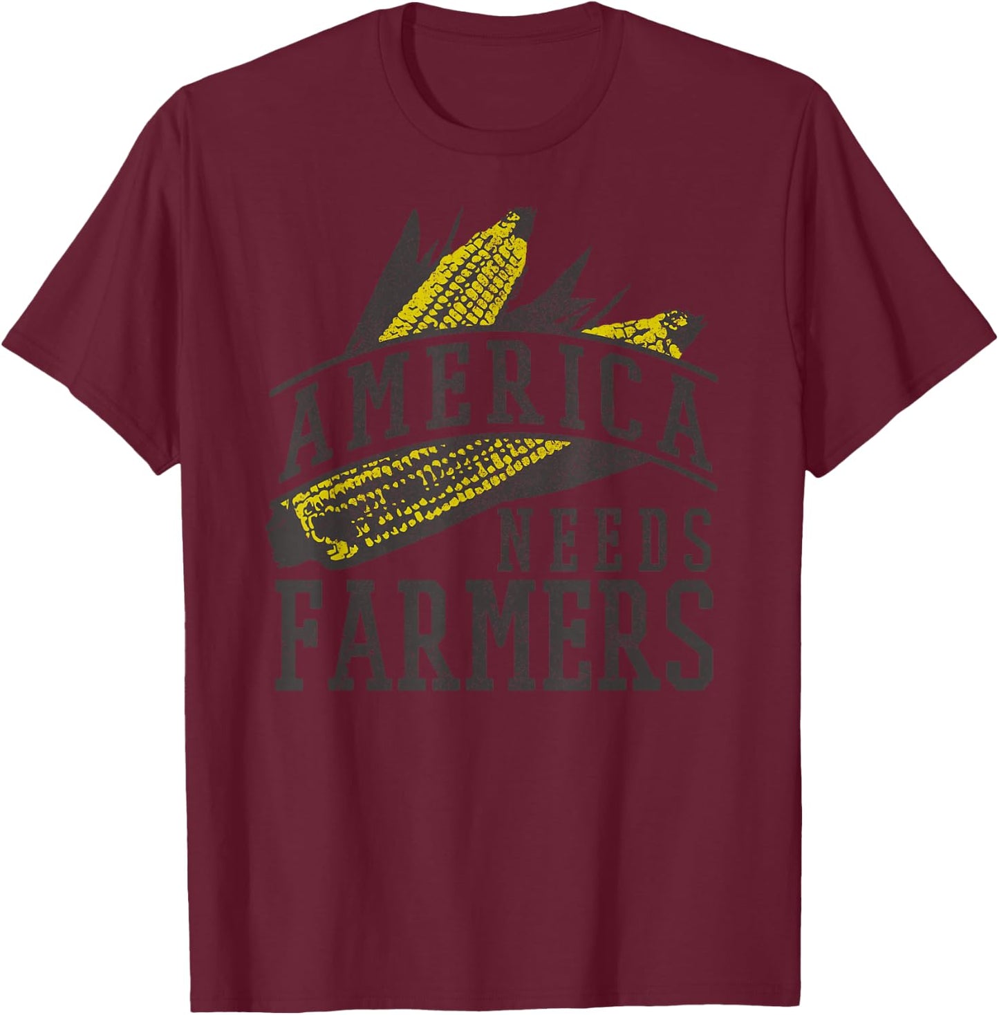 Farmer - Corn America Needs Farmers Shirt Gift T-Shirt - T-Shirt | Maroon