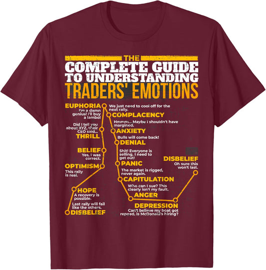 Guide Understanding Traders' Emotions Stock Market T-Shirt - T-Shirt | Maroon