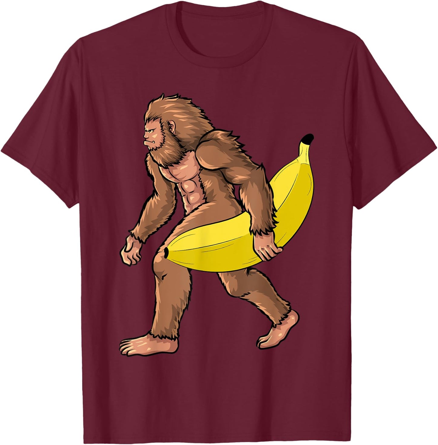 Bigfoot Banana Kids Men Apparel, Youth Big Foot Sasquatch T-Shirt - T-Shirt | Maroon