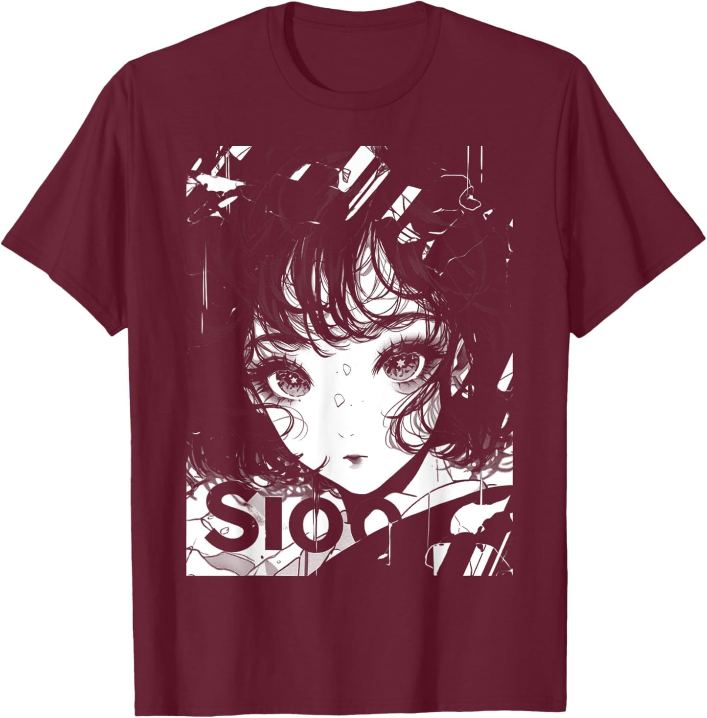 80s 90s Anime Manga Girl | Kawaii Shojo Streetwear Harajuku T-Shirt - T-Shirt | Maroon