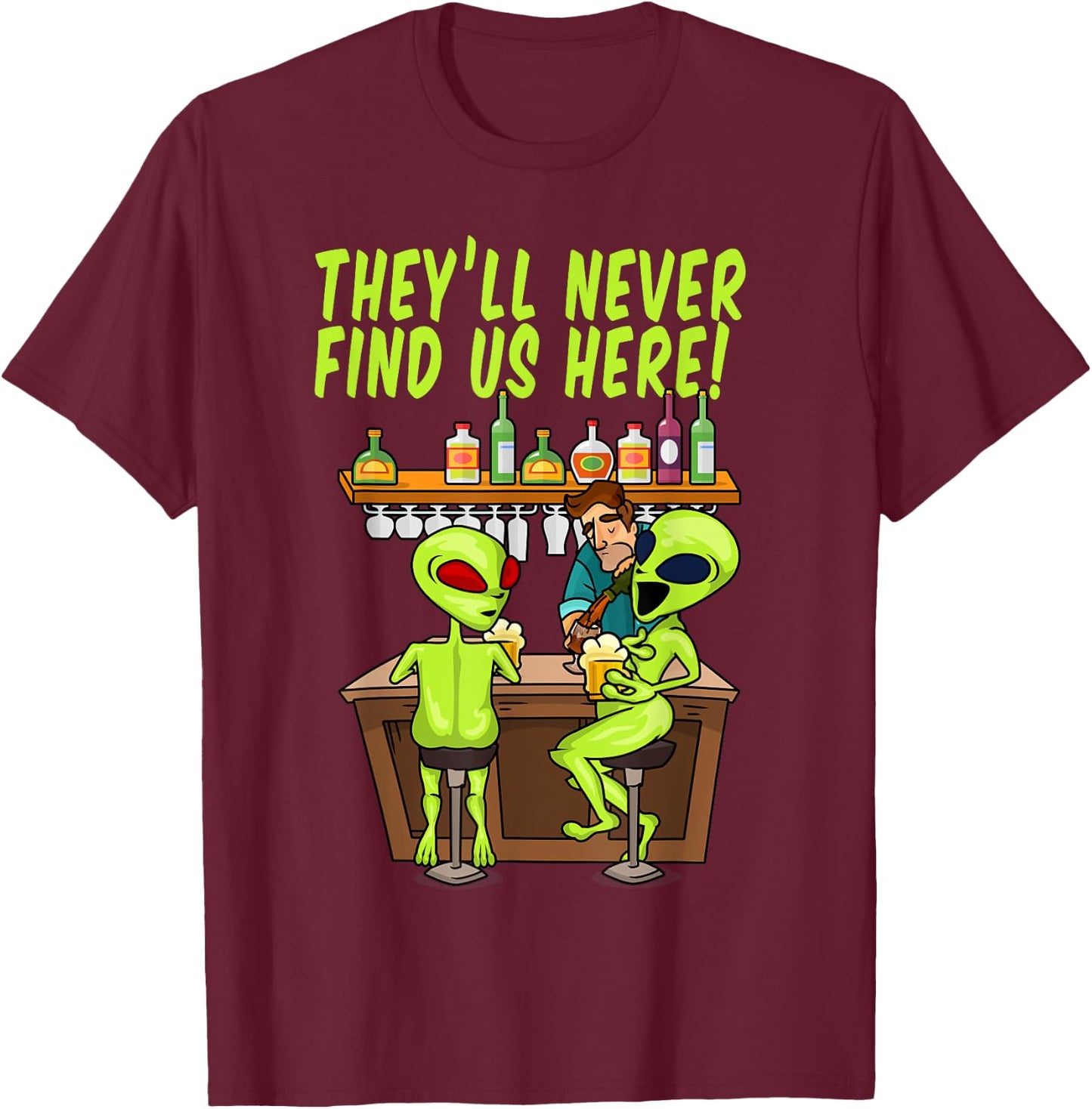 Funny Storm Area 51 Festival Apparel, Alien UFO Hunter Humor T-Shirt - T-Shirt | Maroon