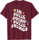 Retro Groovy Im Suzie Doing Suzie Things Funny Mother's Day T-Shirt - T-Shirt | Maroon