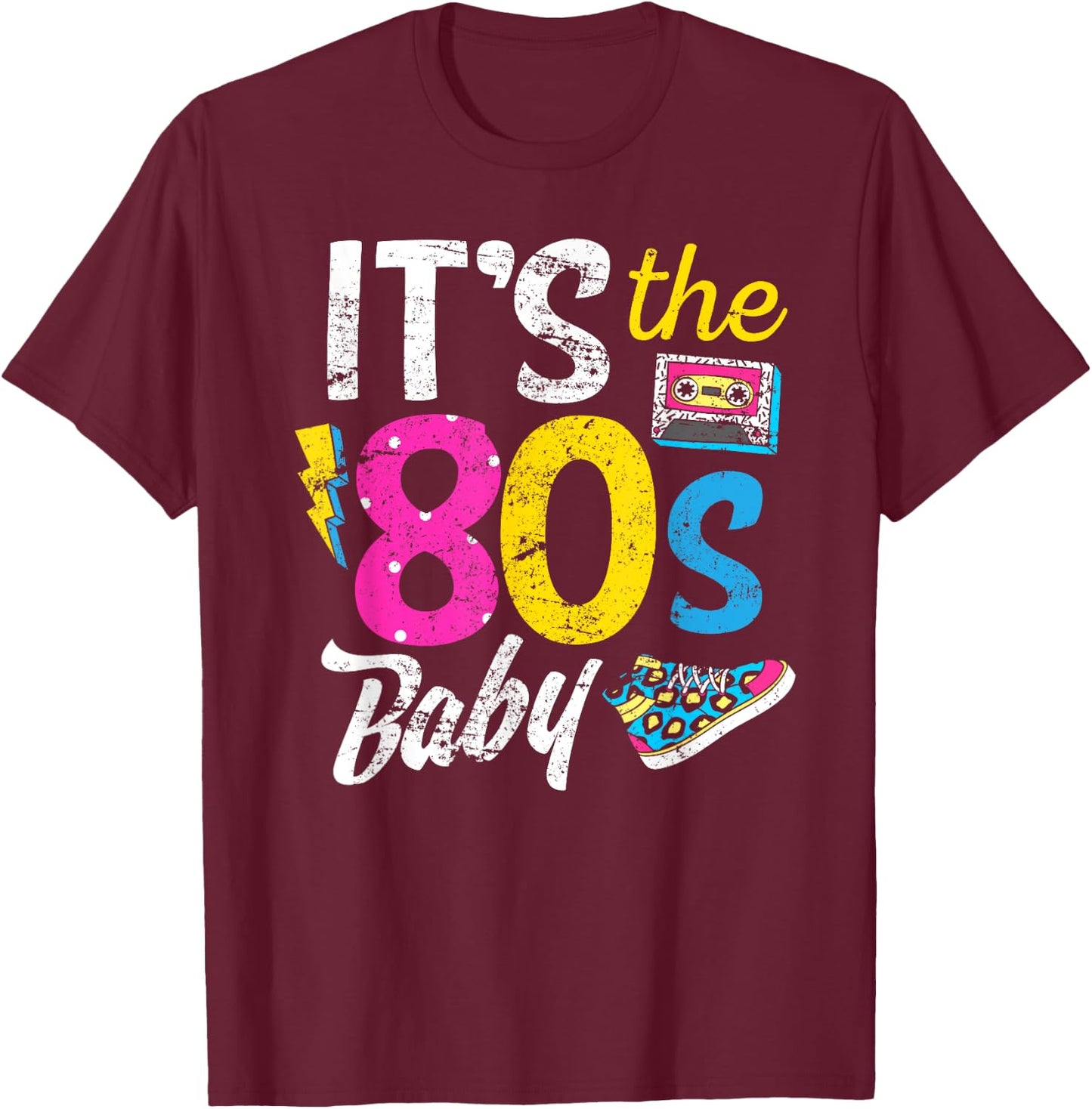 I Love The 80s Shirt 80s Clothes and Men T-Shirt - T-Shirt | Maroon