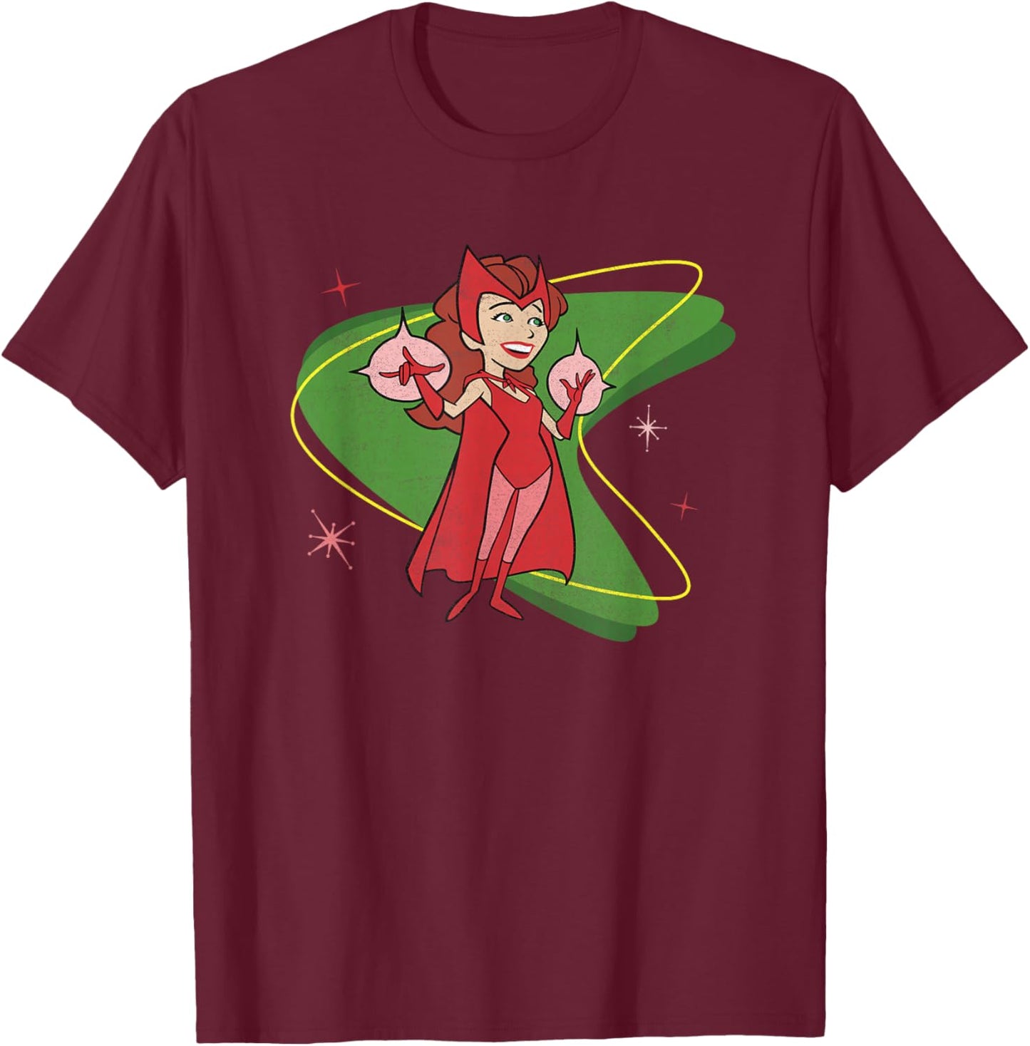 Marvel WandaVision Wanda Scarlett Witch 50s Retro T-Shirt - T-Shirt | Maroon
