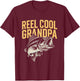 Fishing Grandpa Funny Fisherman Father’s Day Cool T-Shirt - T-Shirt | Maroon