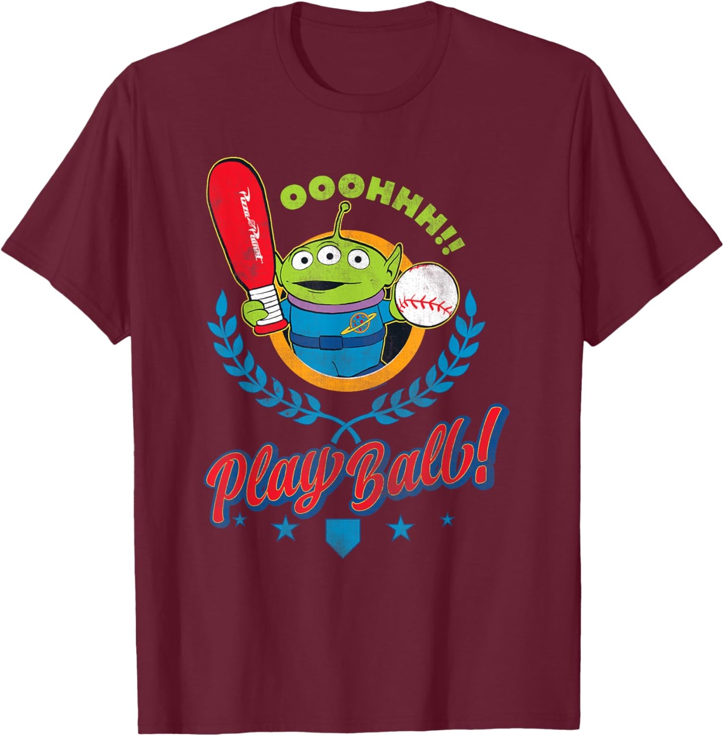 Disney and Pixar's Toy Story Alien Play Ball Baseball Sports T-Shirt - T-Shirt | Maroon