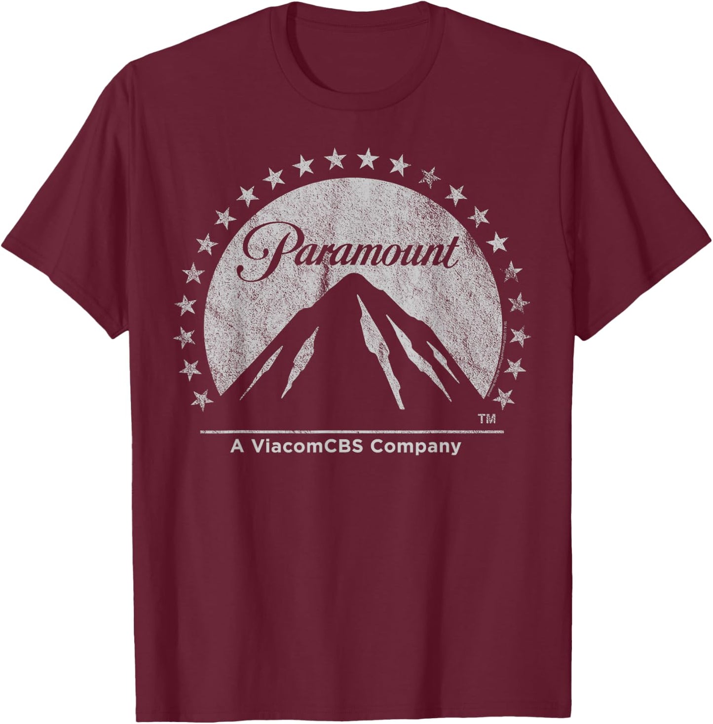 Paramount Simple Vintage Logo T-Shirt - T-Shirt | Maroon
