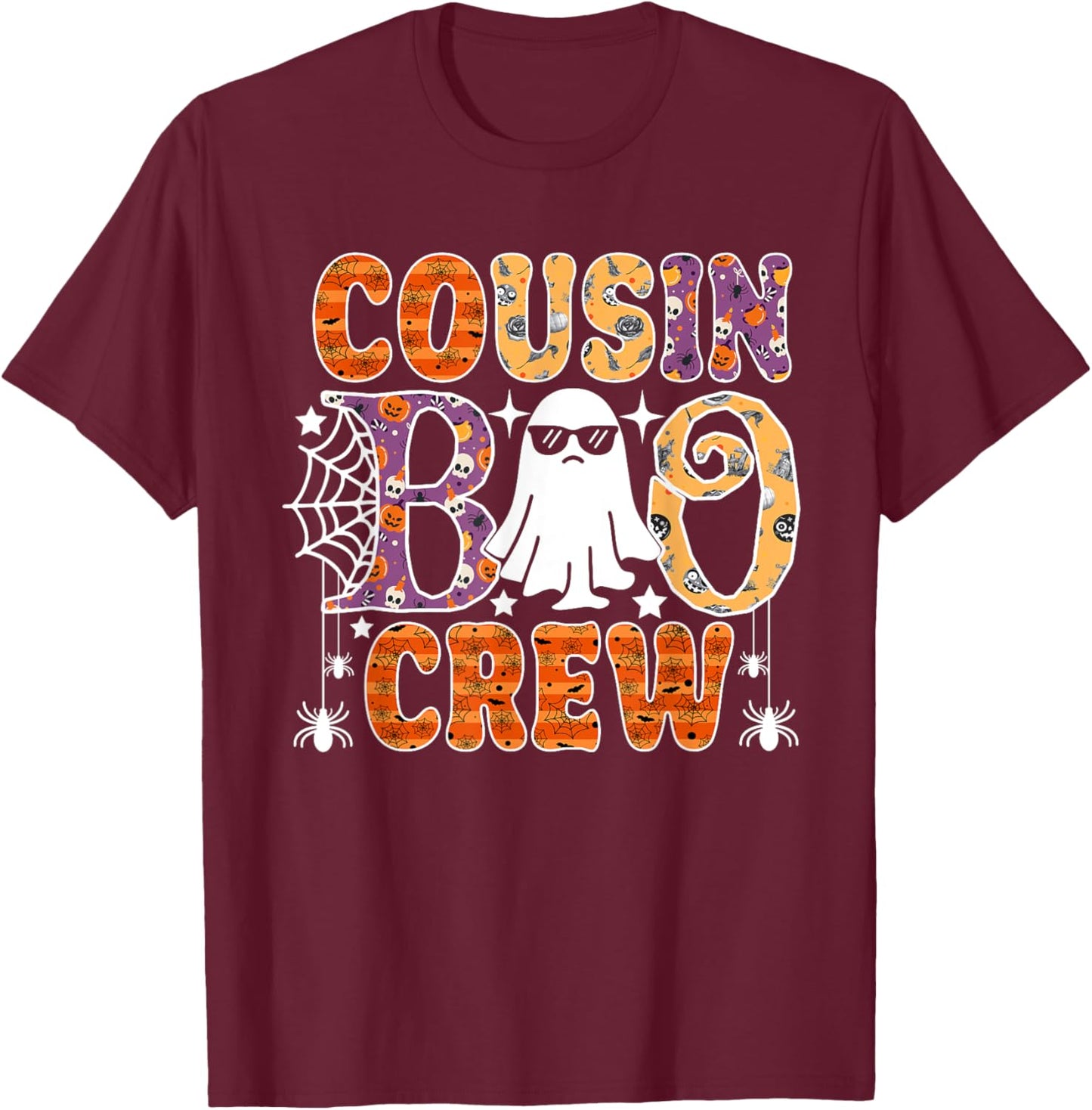 Cousin Boo Crew Cute Ghost Halloween Costume T-Shirt - T-Shirt | Maroon