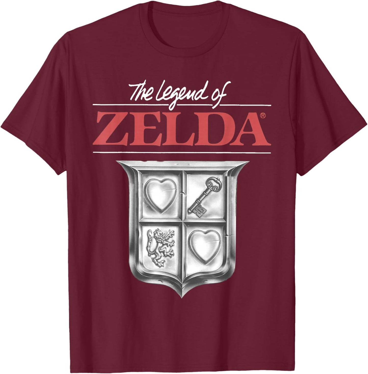 The Legend of Zelda Original Box Art Logo T-Shirt - T-Shirt | Maroon