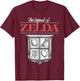 The Legend of Zelda Original Box Art Logo T-Shirt - T-Shirt | Maroon