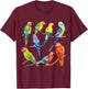 Colorful Parrot Watercolor T-Shirt - T-Shirt | Maroon
