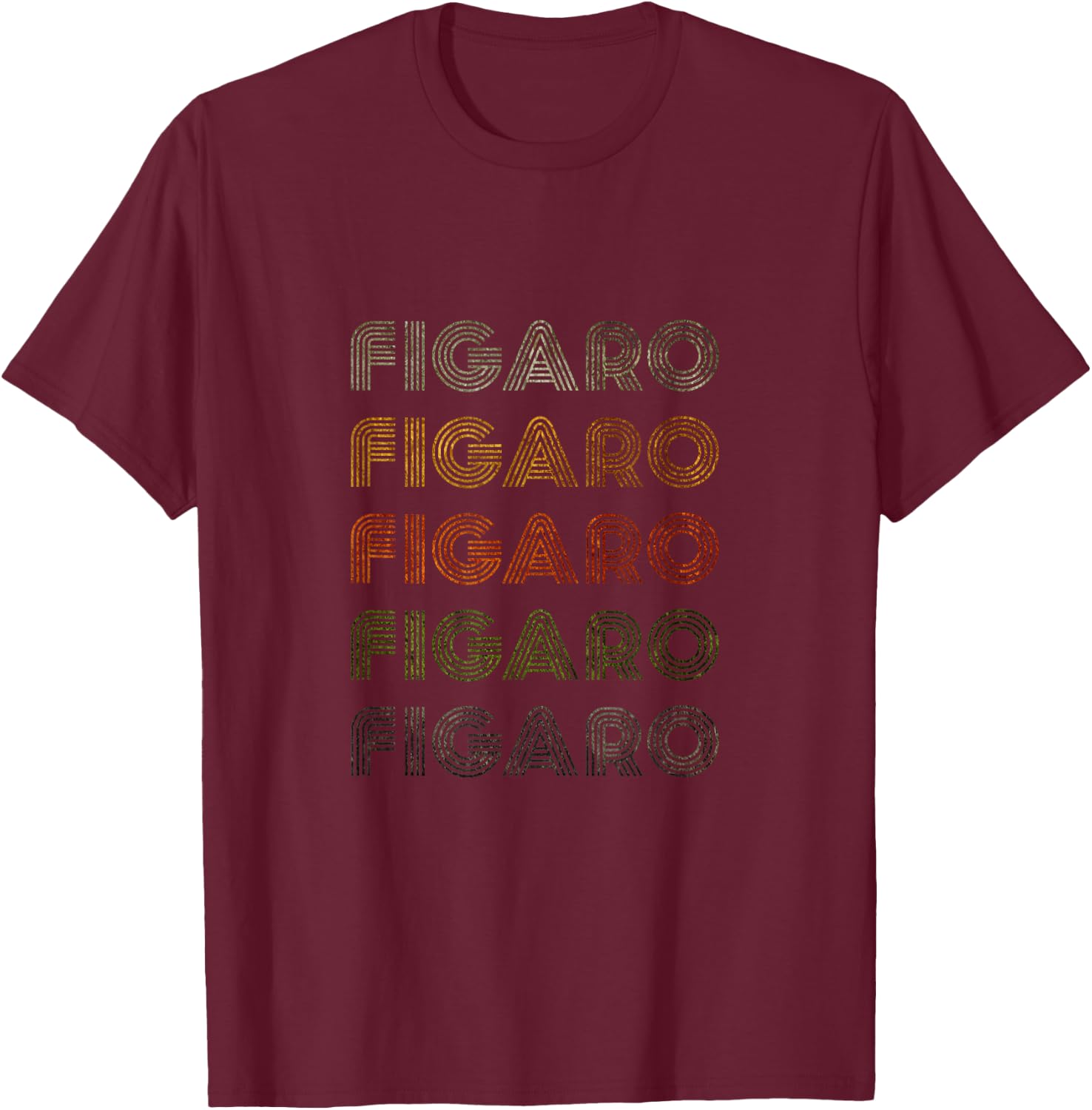 Love Heart Figaro Grunge Vintage Style Black Figaro T-Shirt - T-Shirt | Maroon