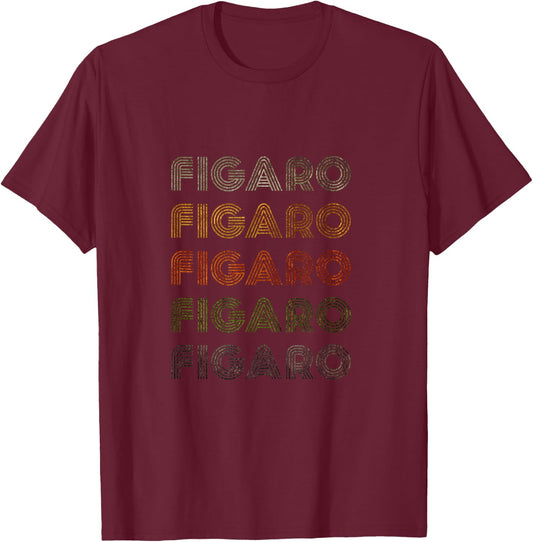 Love Heart Figaro Grunge Vintage Style Black Figaro T-Shirt - T-Shirt | Maroon