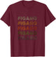 Love Heart Figaro Grunge Vintage Style Black Figaro T-Shirt - T-Shirt | Maroon