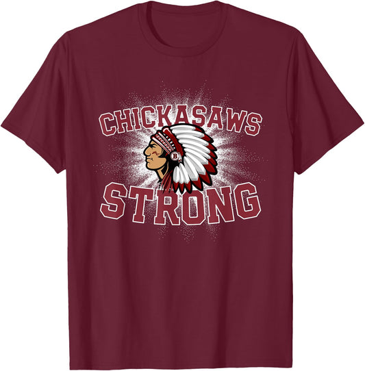 Blytheville Chickasaws Logo Strong Flag HS T-Shirt - T-Shirt | Maroon