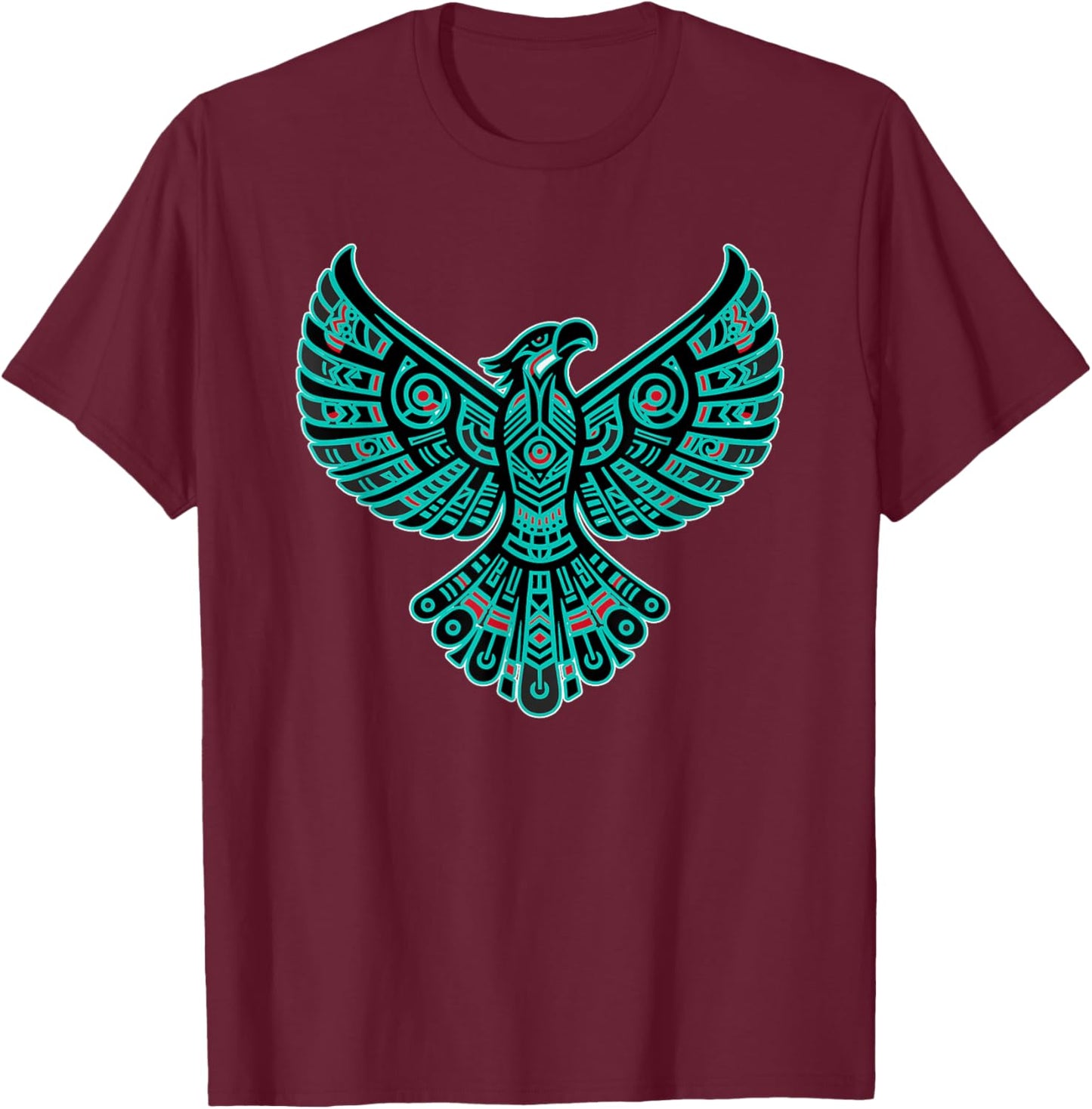 Thunderbird Native American Tribal Art T-Shirt - T-Shirt | Maroon