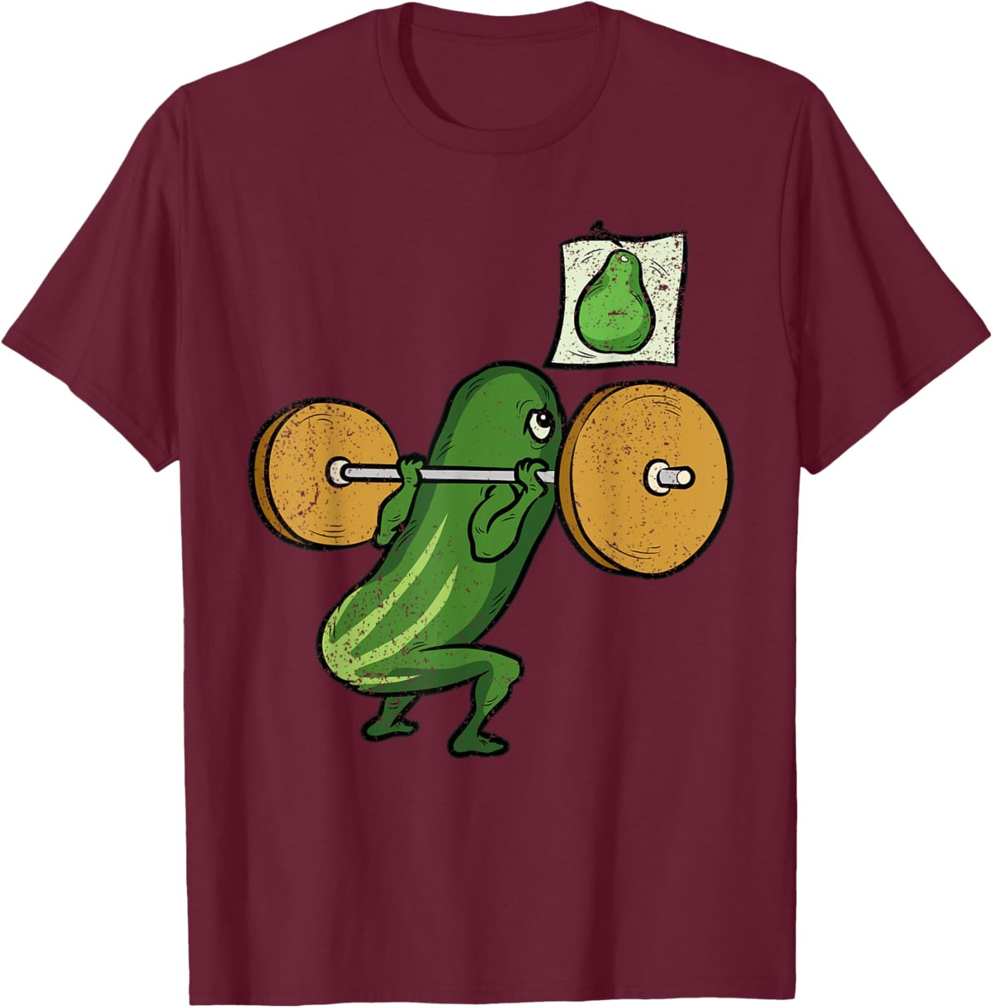 Cucumber Squat Halloween Funny Gym Workout Men Women Kids T-Shirt - T-Shirt | Maroon