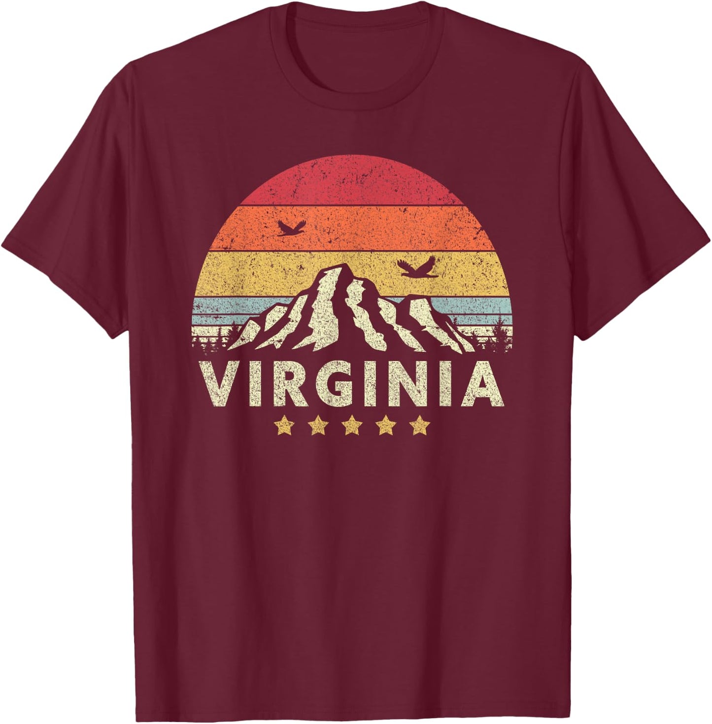 Virginia Shirt. Retro Style VA, USA T-Shirt - T-Shirt | Maroon