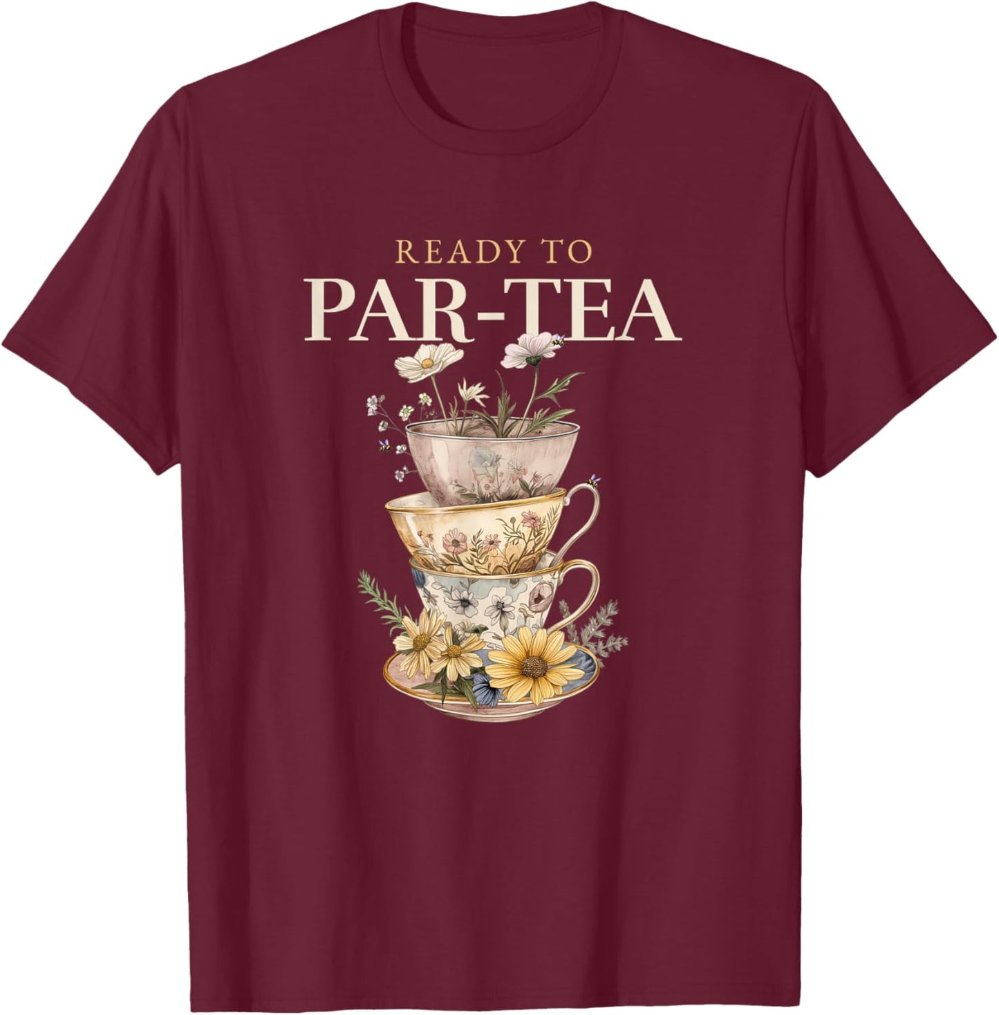 Bad Decisions Make Good Stories -Adults Tea Party Black Small Classic Fit Cotton Blend Short Sleeve T-Shirt - T-Shirt | Maroon