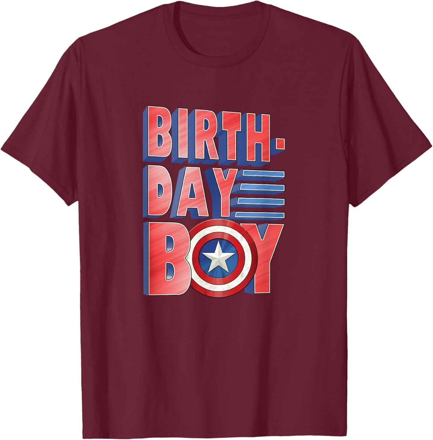 Marvel Avengers Captain America Birthday Boy T-Shirt - T-Shirt | Maroon