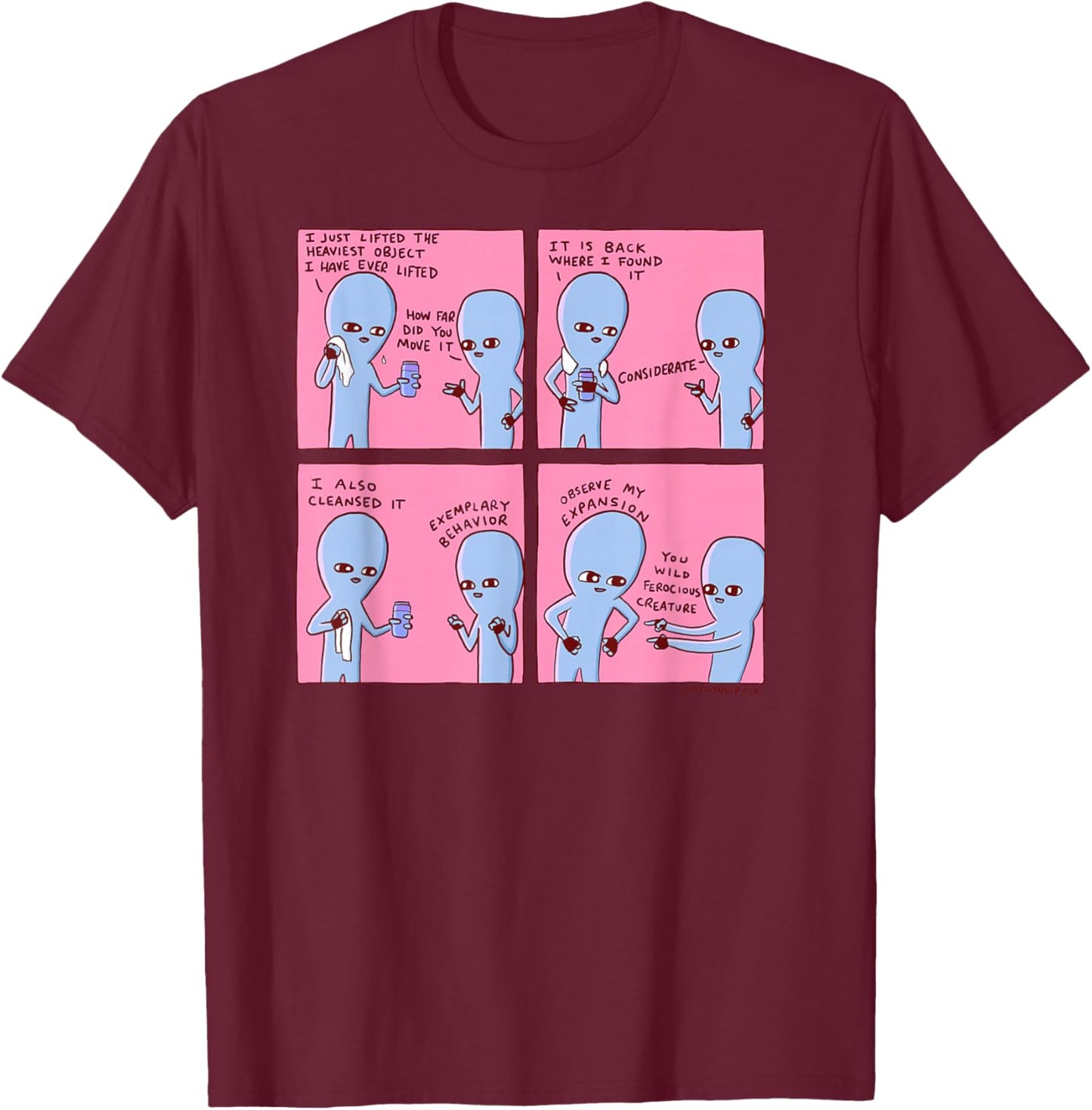 Threadless Nathan W. Pyle Strange Planet Expansion Graphic T-Shirt - T-Shirt | Maroon