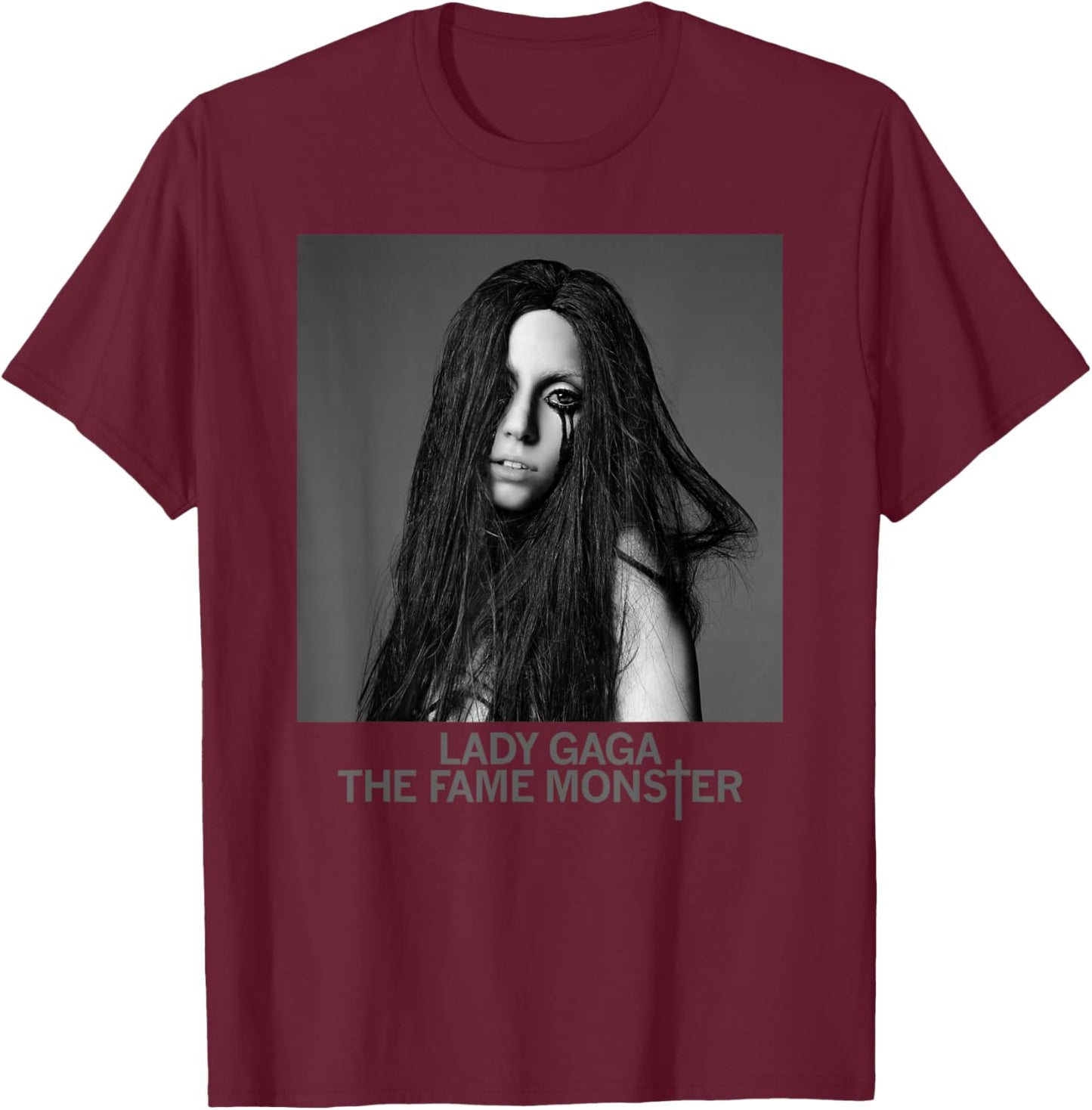 Official Lady Gaga The Fame Monster Brunette T-Shirt - T-Shirt | Maroon